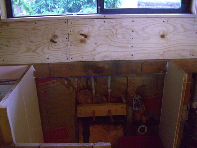 Plywood - sink area