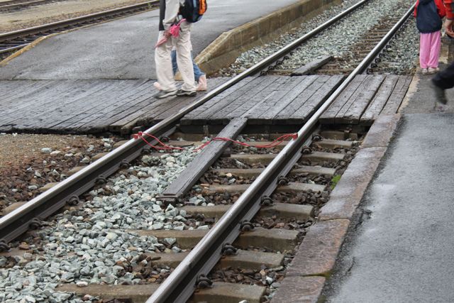Cable on tracks stops incoming train